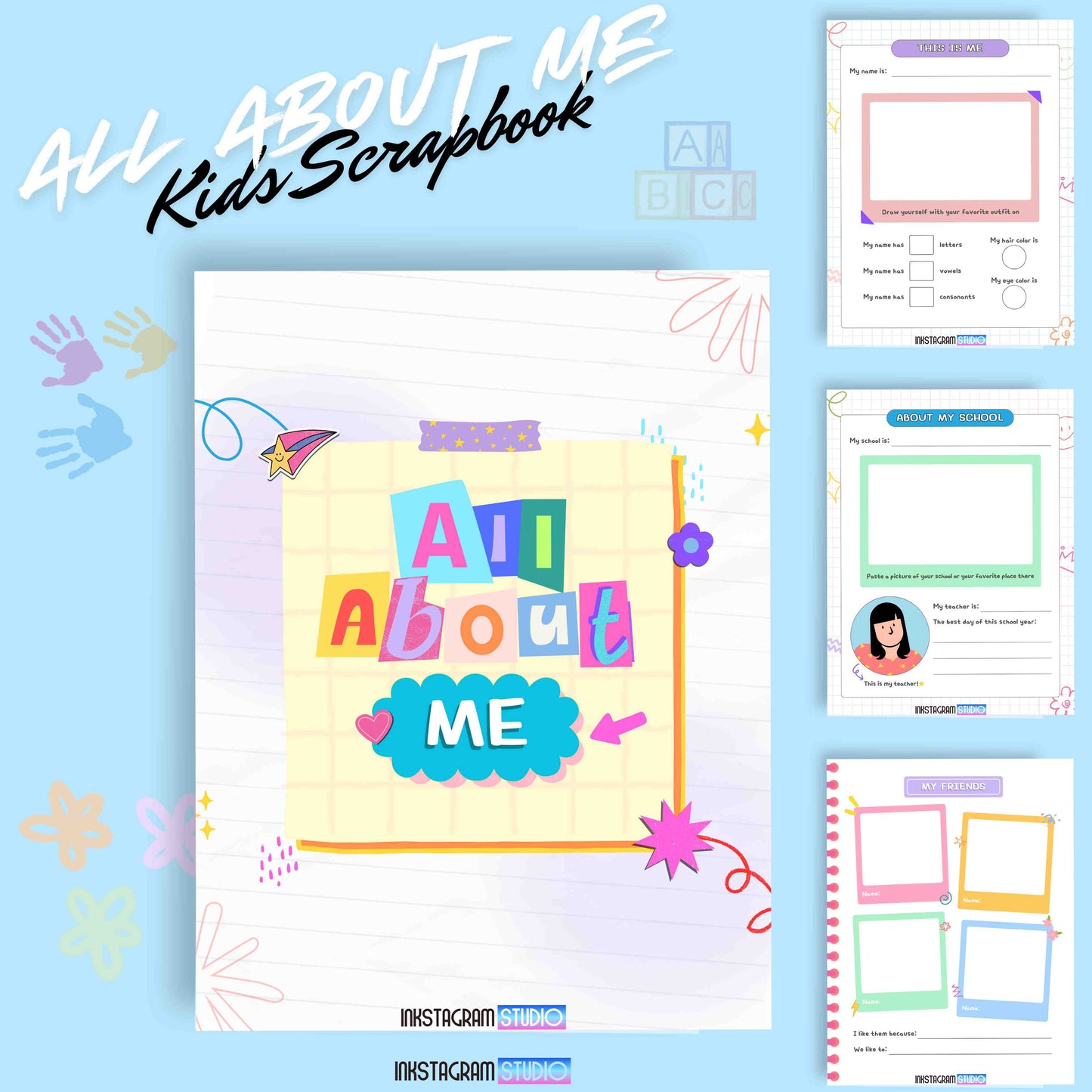 Kids "All About Me" Scrapbook - Fun & Creative Memory Book for Children