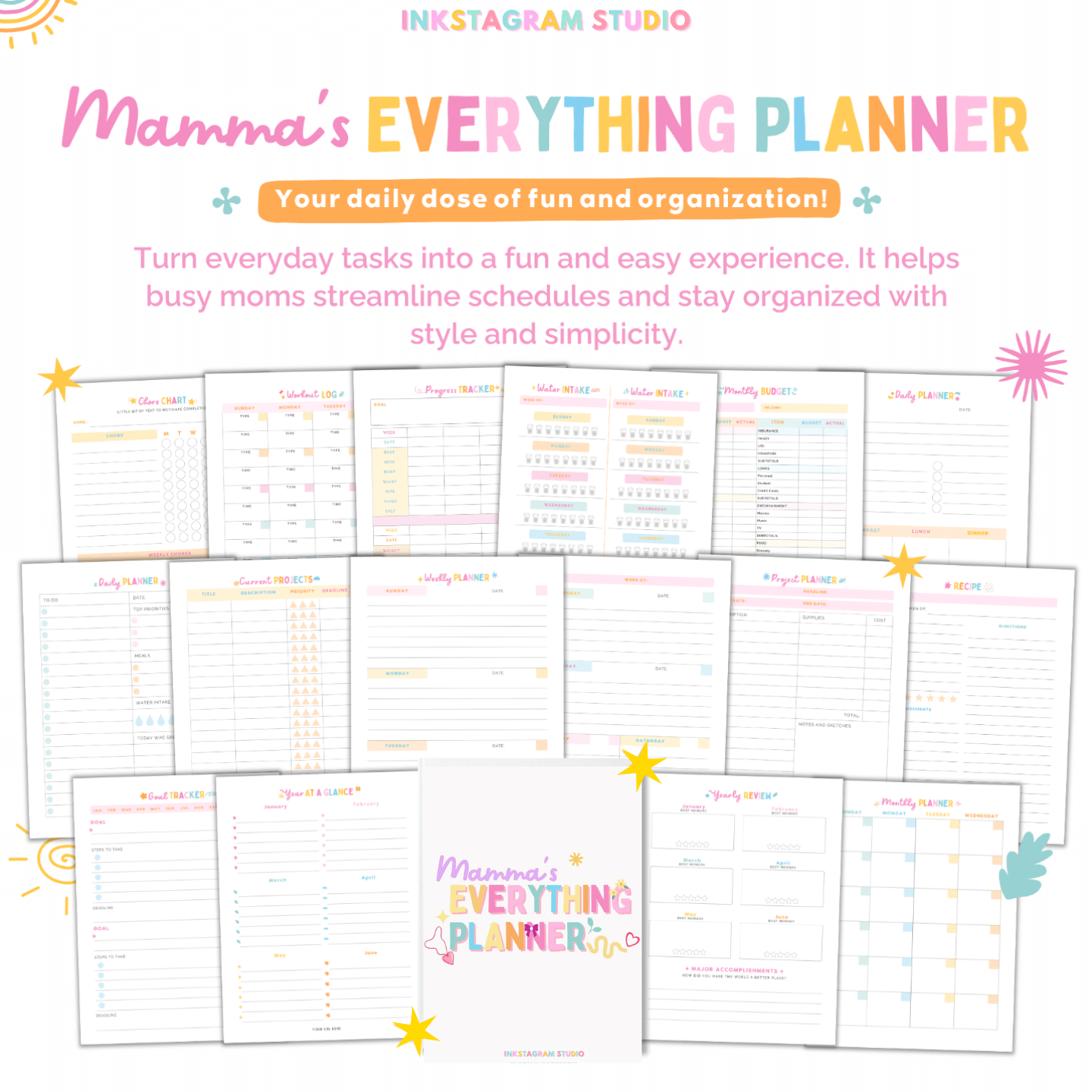 Cutest organizer for busy moms with colorful planner pages and functional design.