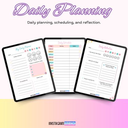 Kids Digital Planner for organization and habit building with fun, engaging pages.