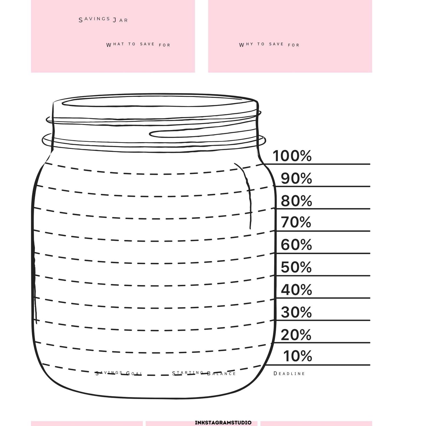 Financial Planner savings jar illustration for budgeting and tracking.