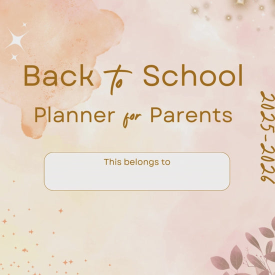 Back to School Planner for Parents 2025-2026 with an elegant design for organizing school schedules.