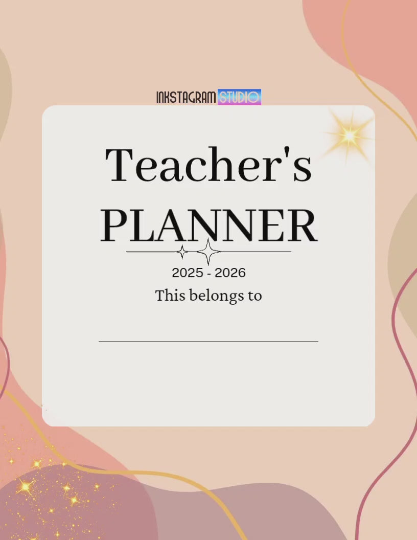 Teacher's planner for the 2025-2026 school year, designed for organization and classroom management.