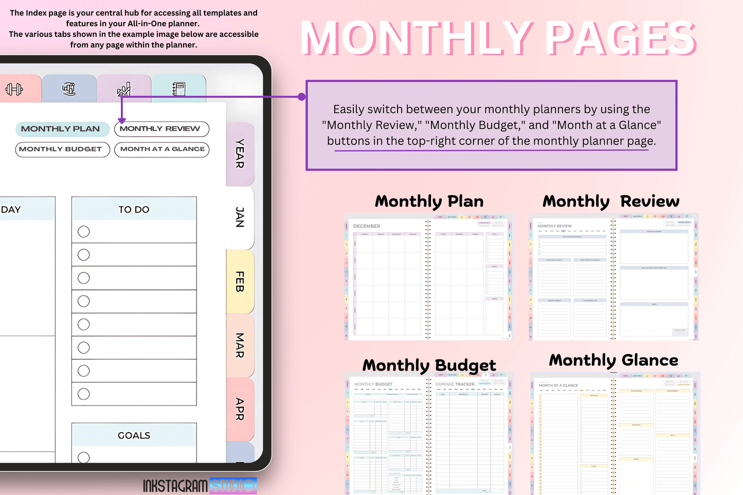 Rainbow Digital Planner with customizable templates and navigation tools